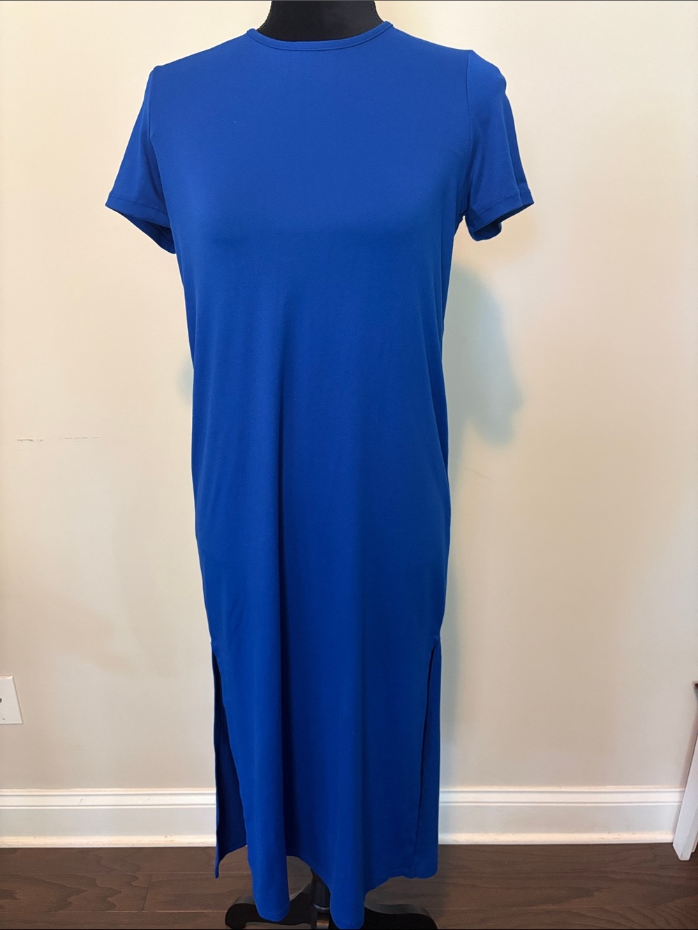 Everyday Crewneck Maxi Dress in Royal Blue